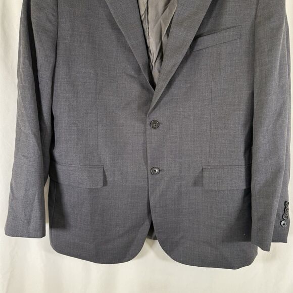 Jos A Bank 1905 100% Wool Blazer Men's 44 Grey Blue 2 Button Front Tailored Fit - Picture 3 of 10